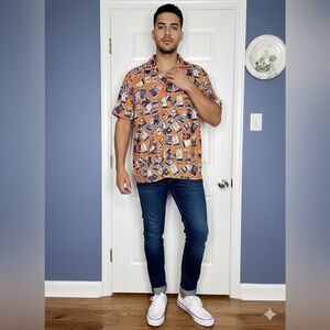 Associated Premium Detroit Tigers MLB Adult 2XL Short Sleeve Hawaiian Shirt XXL